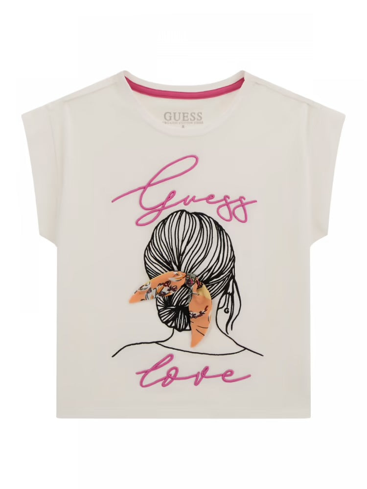 Guess Girls Midi T-Shirt With Embroidery & Graphics- J5GI25K6YW4