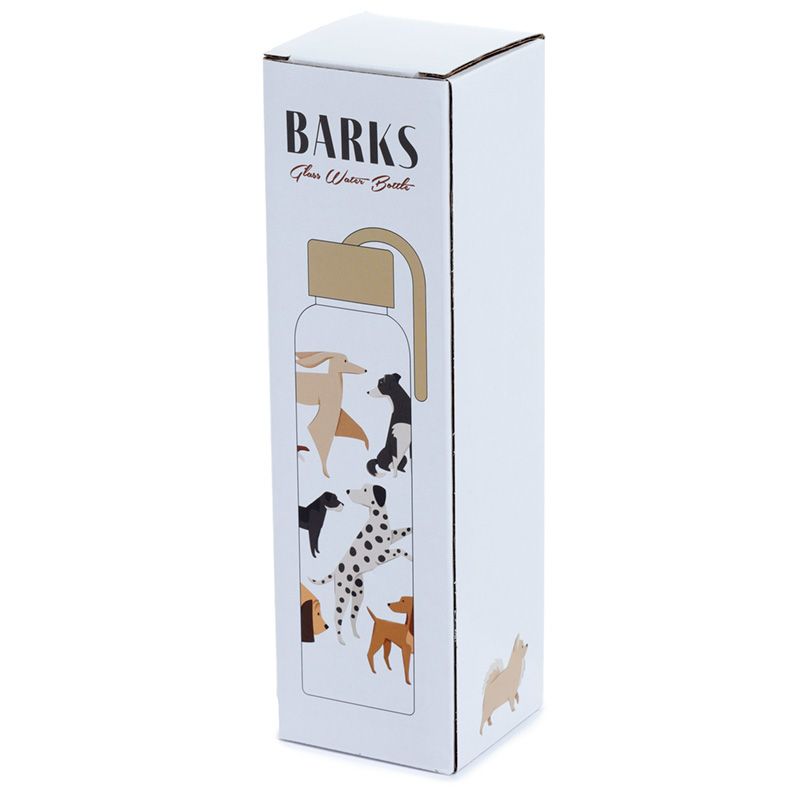 Barks Dog 500ml Glass Water Bottle