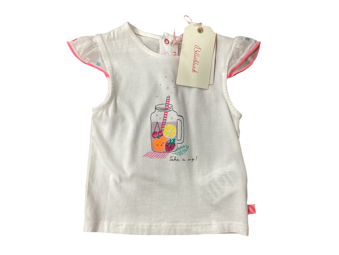 Billieblush Cotton Frill Sleeve T-Shirt