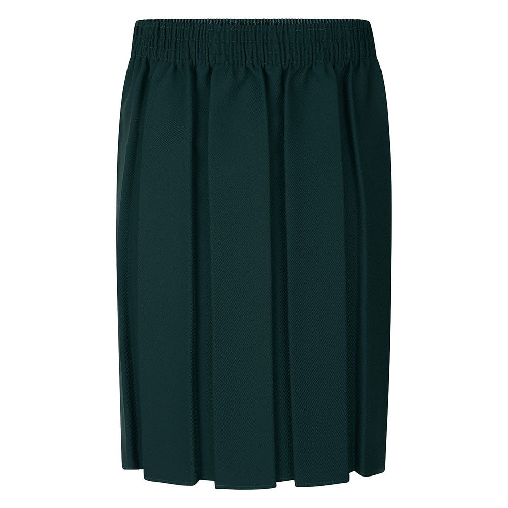Zeco Bottle Green Box Pleat Skirt GS3002