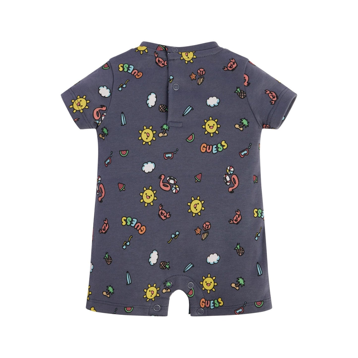 Guess Baby Boy Organic Cotton Logo Romper - Steel Blue