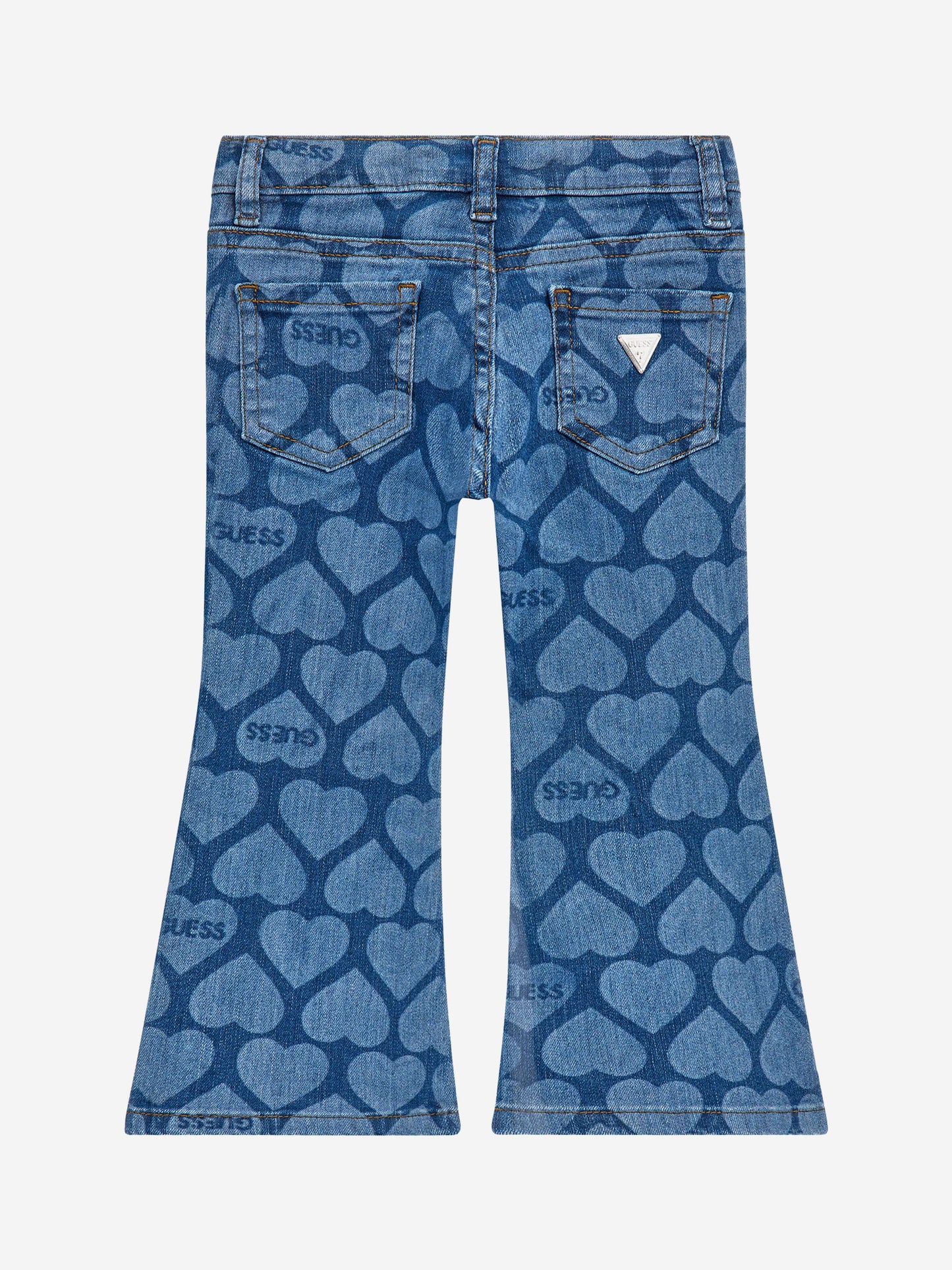 Guess Girls Heart Print Flare Jeans