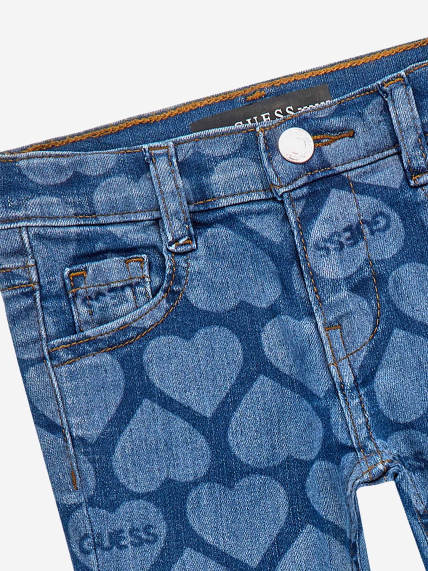 Guess Girls Heart Print Flare Jeans