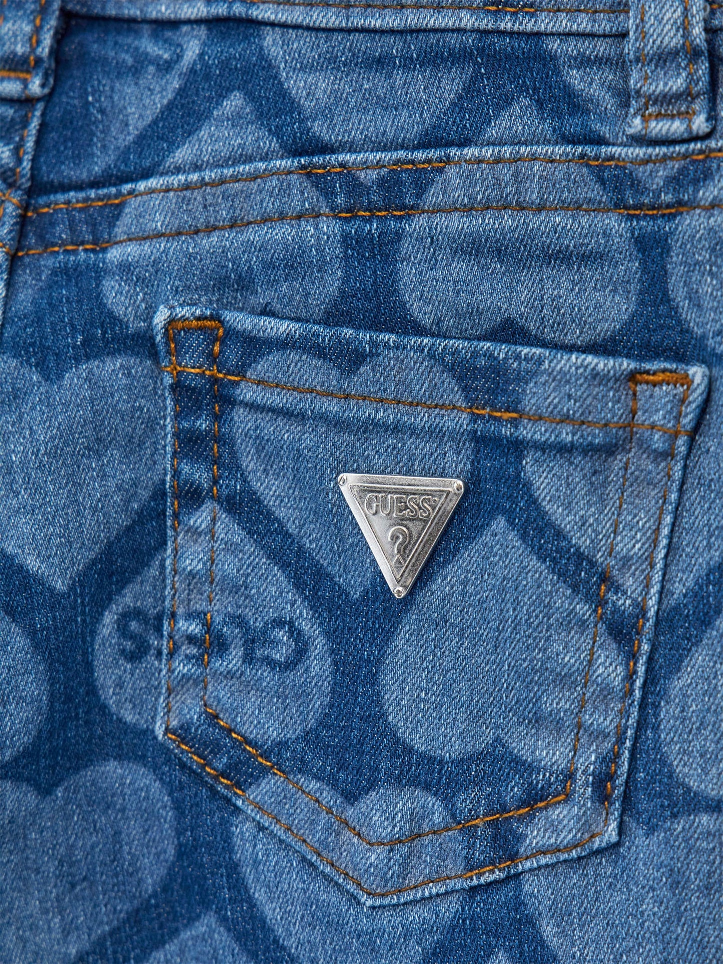 Guess Girls Heart Print Flare Jeans