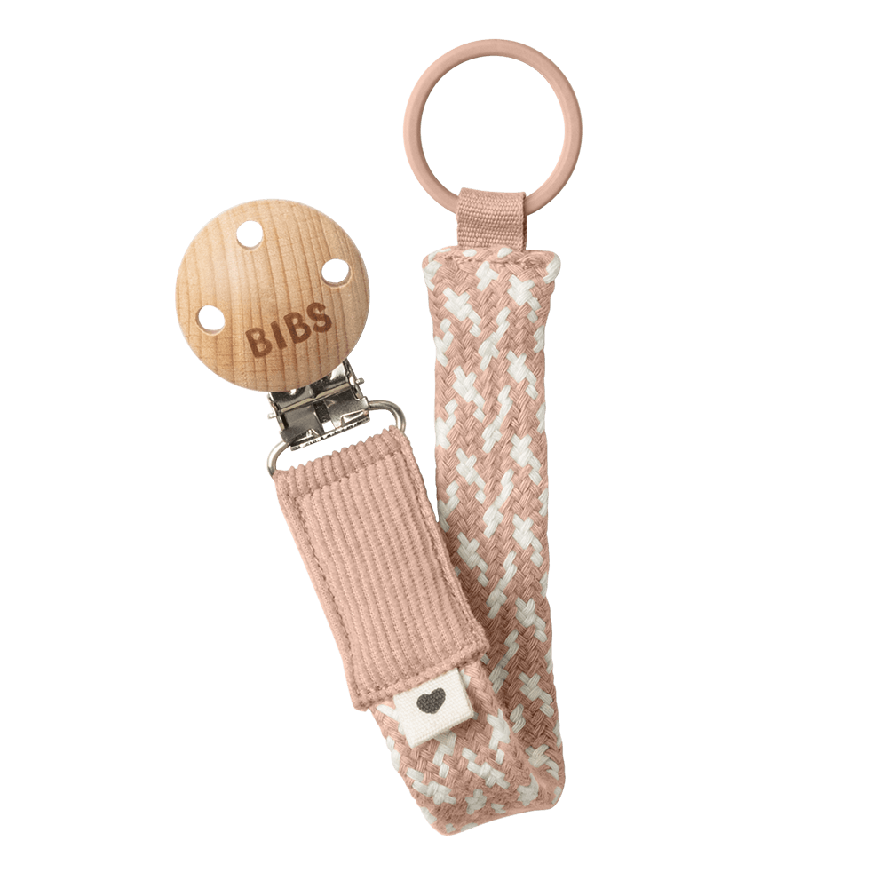 Bibs Pacifier Clip - Blush/Ivory