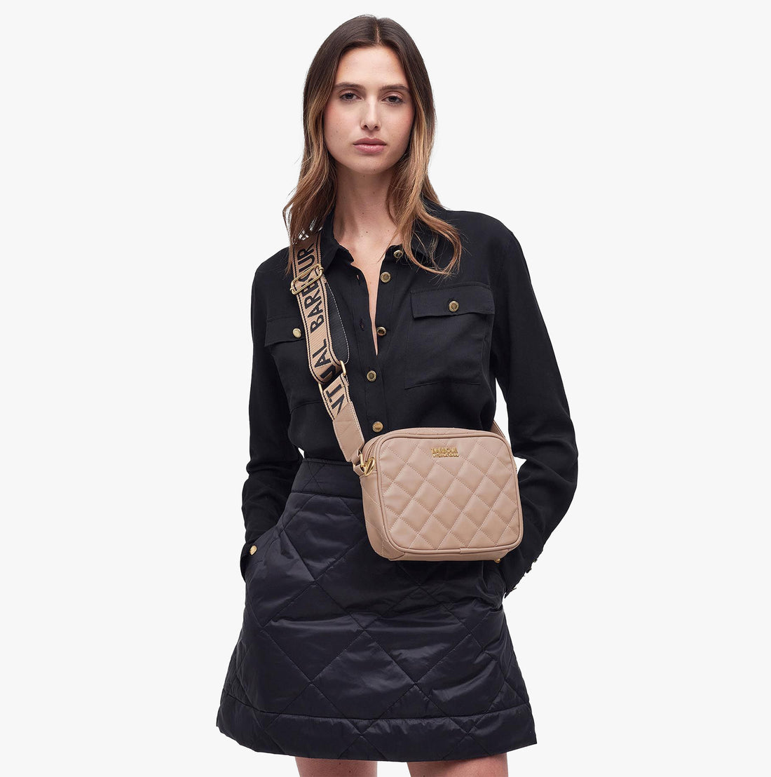 Barbour International Womens Quilted Sloane Crossbody Bag