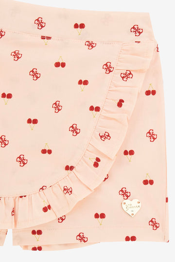 Guess Girls Pink & Red Cherry Print Top & Skort