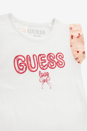Guess Girls Pink & Red Cherry Print Top & Skort