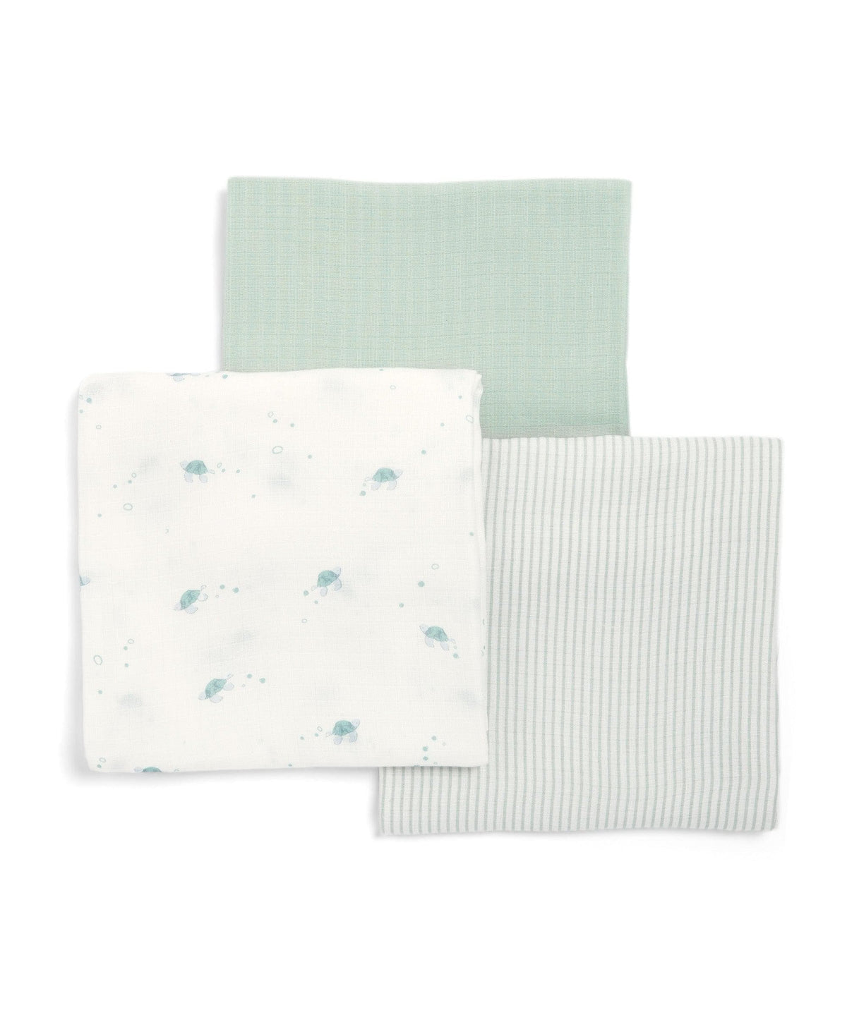 Mamas & Papas Large Turtle Muslin Cloths - 3 pack