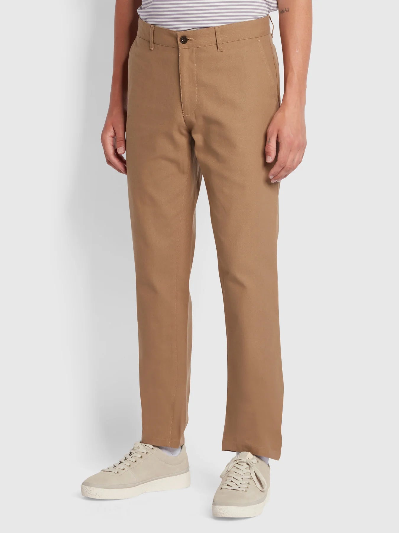 Farah Regular Fit Cotton Hopsack Trousers