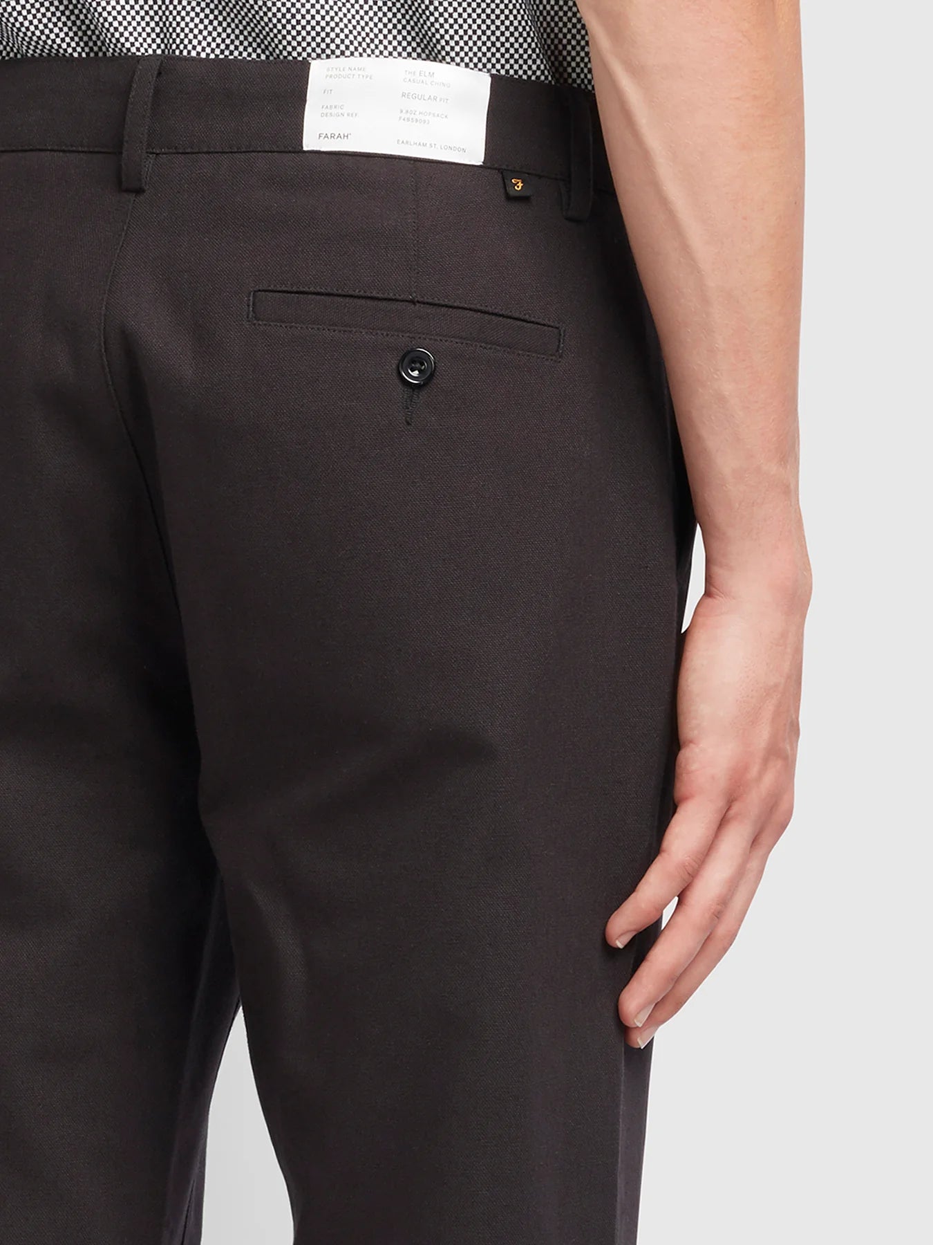 Farah Regular Fit Cotton Hopsack Trousers