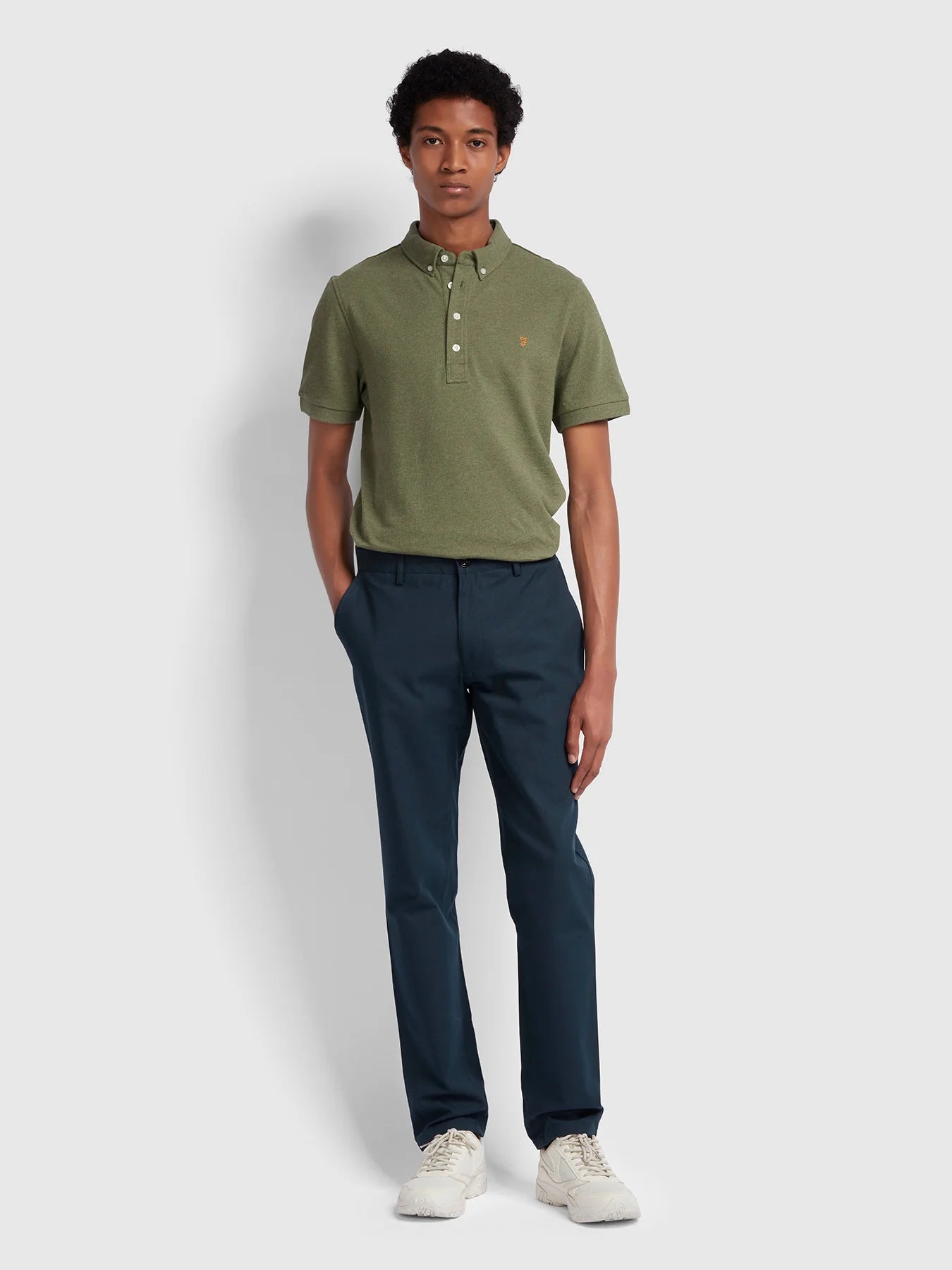 Farah Regular Fit Cotton Hopsack Trousers