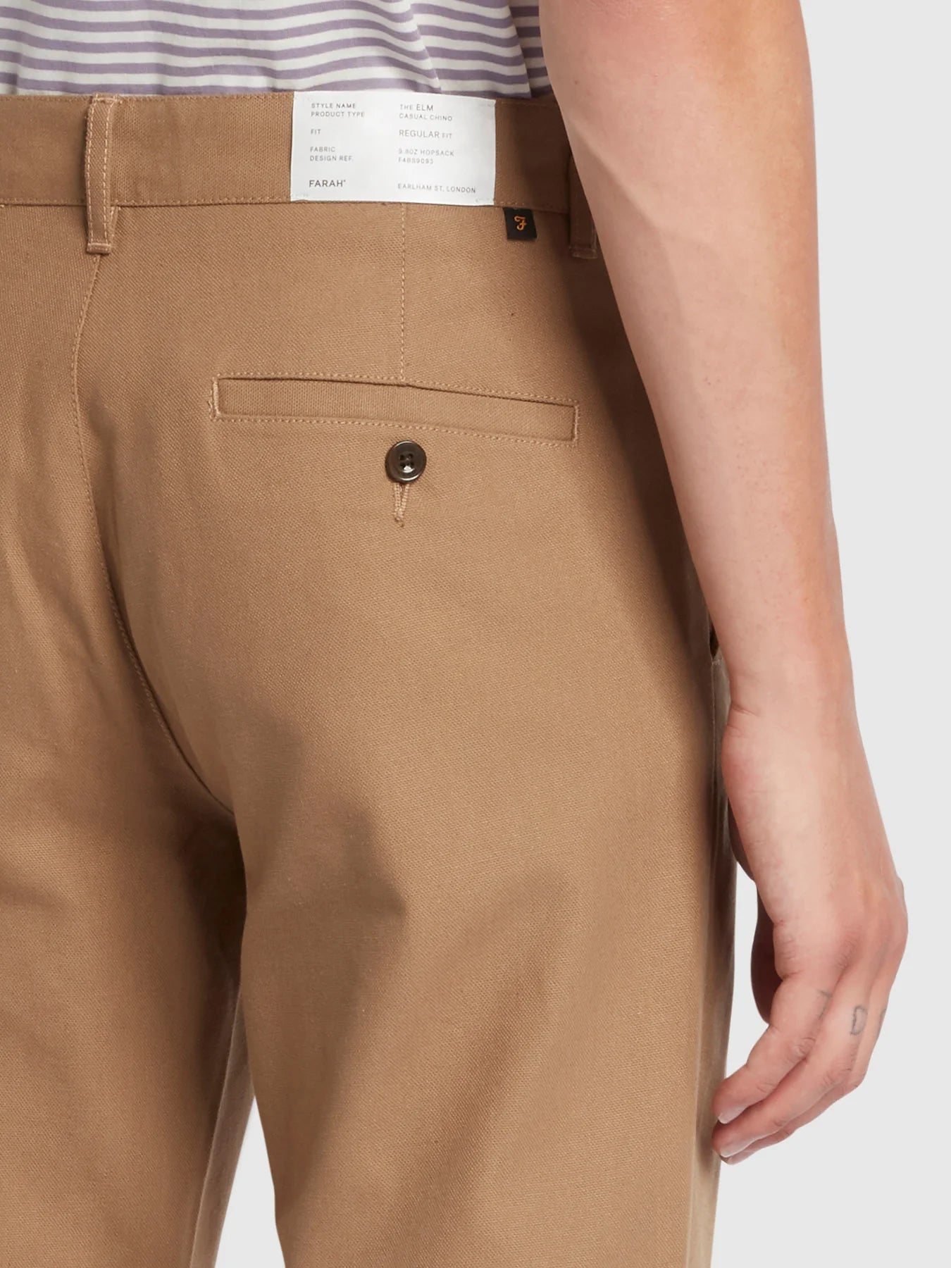 Farah Regular Fit Cotton Hopsack Trousers