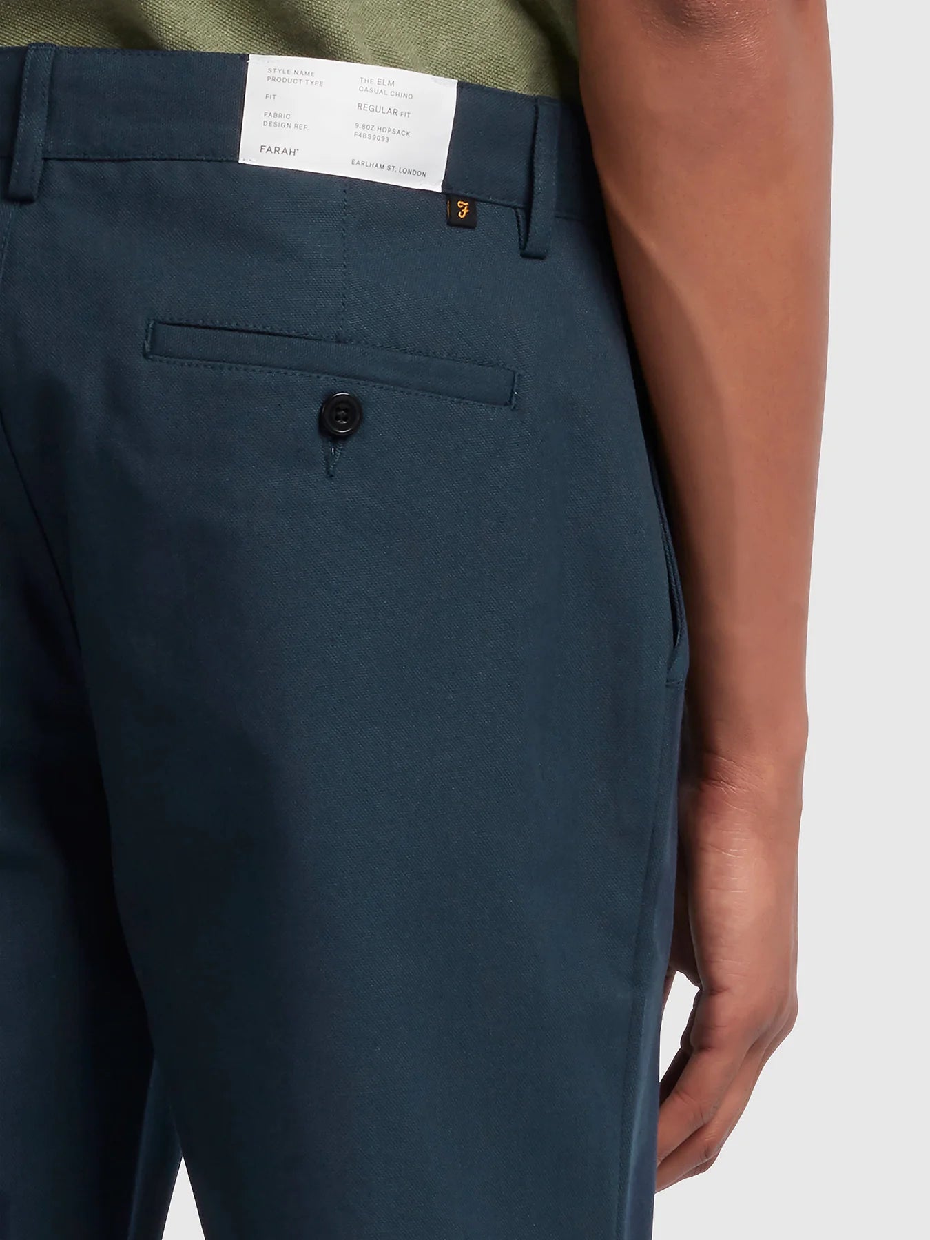 Farah Regular Fit Cotton Hopsack Trousers