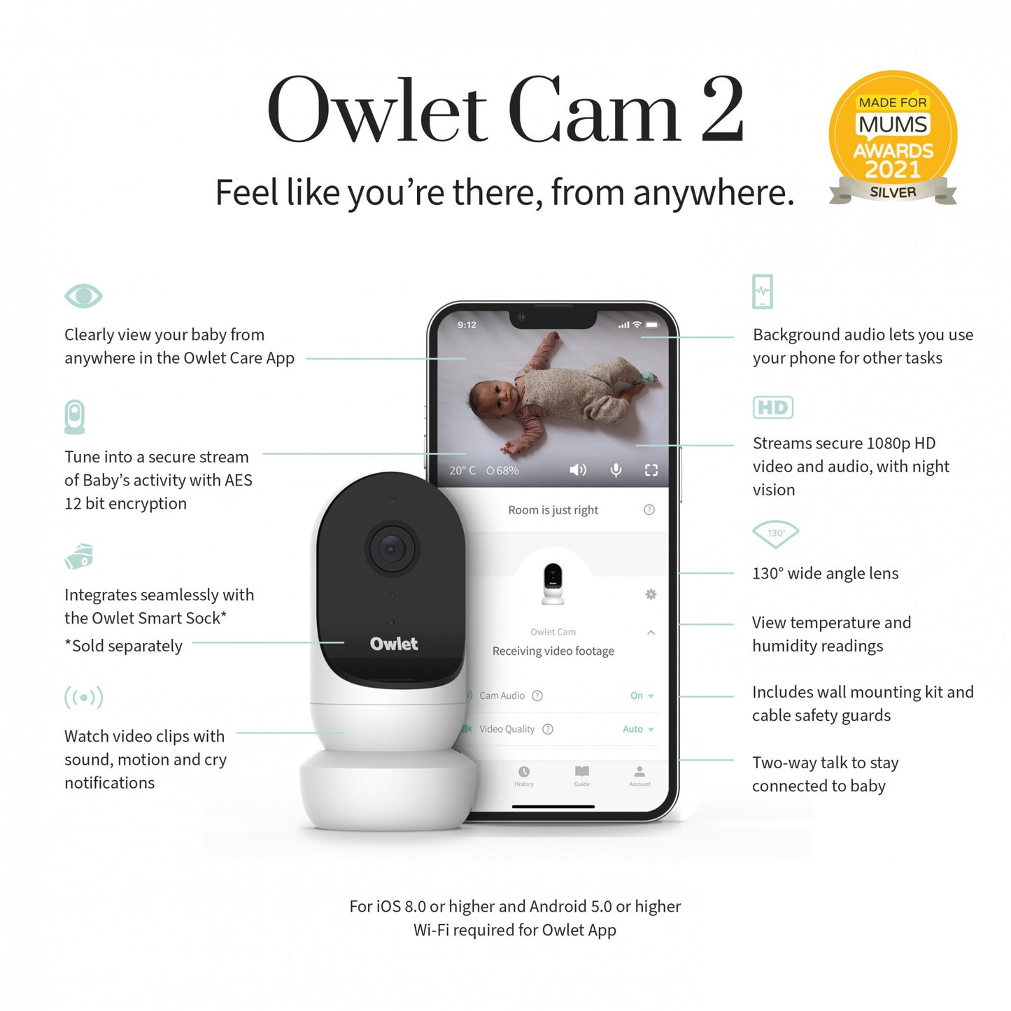 Owlet Monitor Duo: Smart Sock 3 + Cam 2