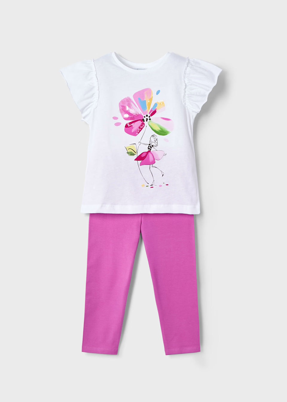 Mayoral Girls Leggings and Flower Top Set