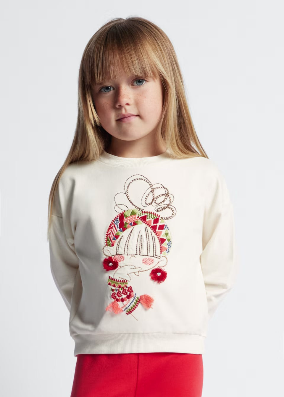 Mayoral Girls Embroidered Pattern Sweatshirt 3469