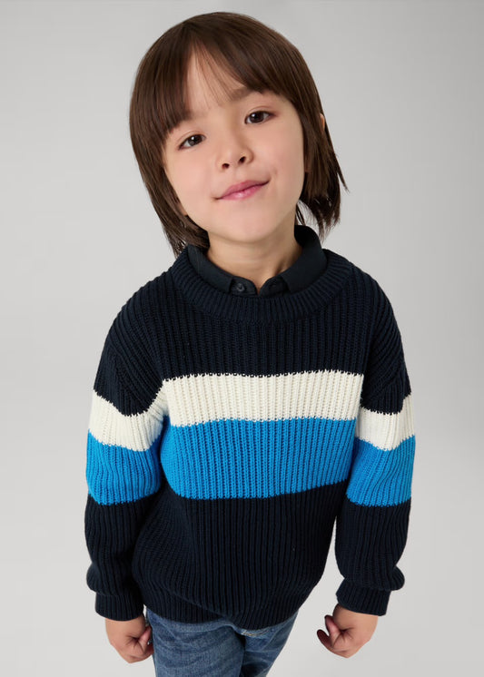 Mayoral Boys Striped Ribbed Jumper