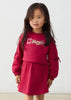 Mayoral Girls Embroidered Fleece Dress