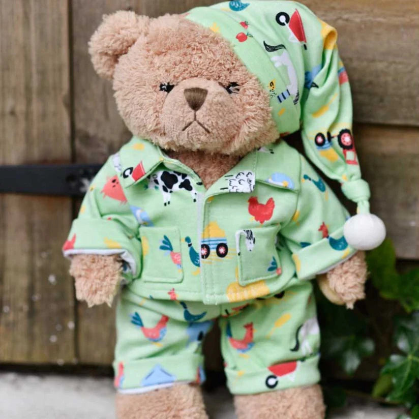 Powell Craft Teddy With Farmyard Pyjamas