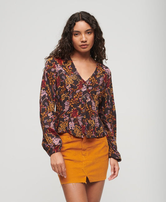 Superdry Printed Long Sleeve Tea Top