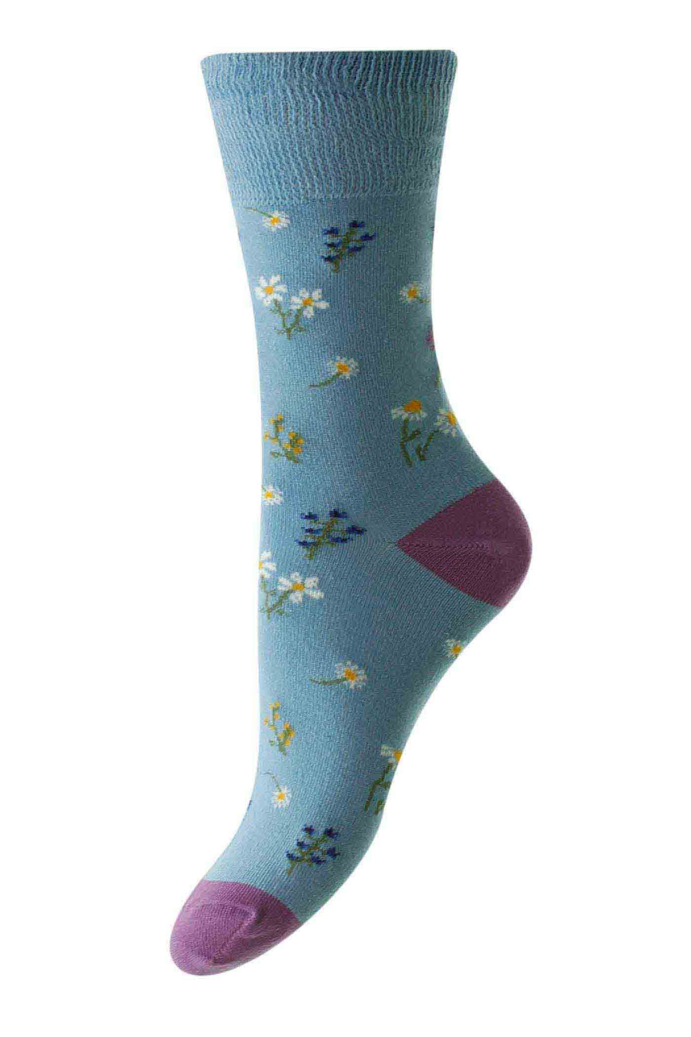 HJ Hall Floral Comfort Top Socks 531