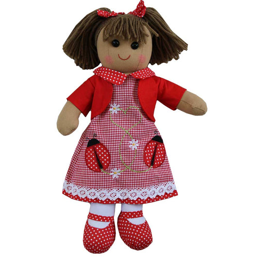 Powell Craft Rag Doll With Embroidered Ladybird Dress