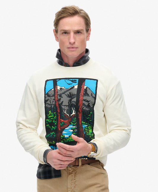Superdry Travel Postcard Graphic Crew Sweatshirt