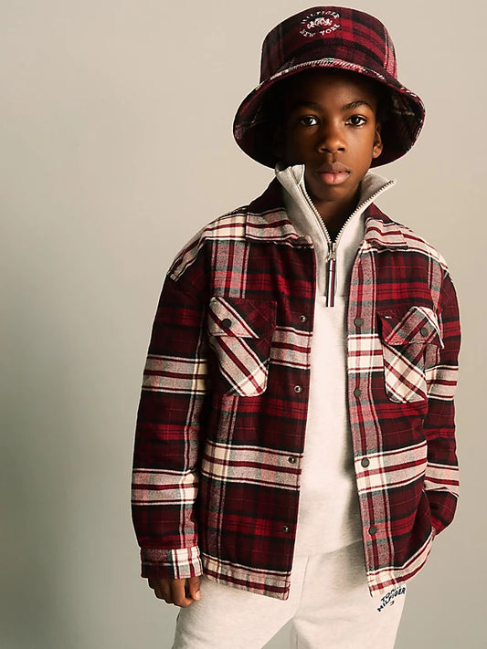 Tommy Hilfiger Boys Shearling Lined Tartan Overshirt