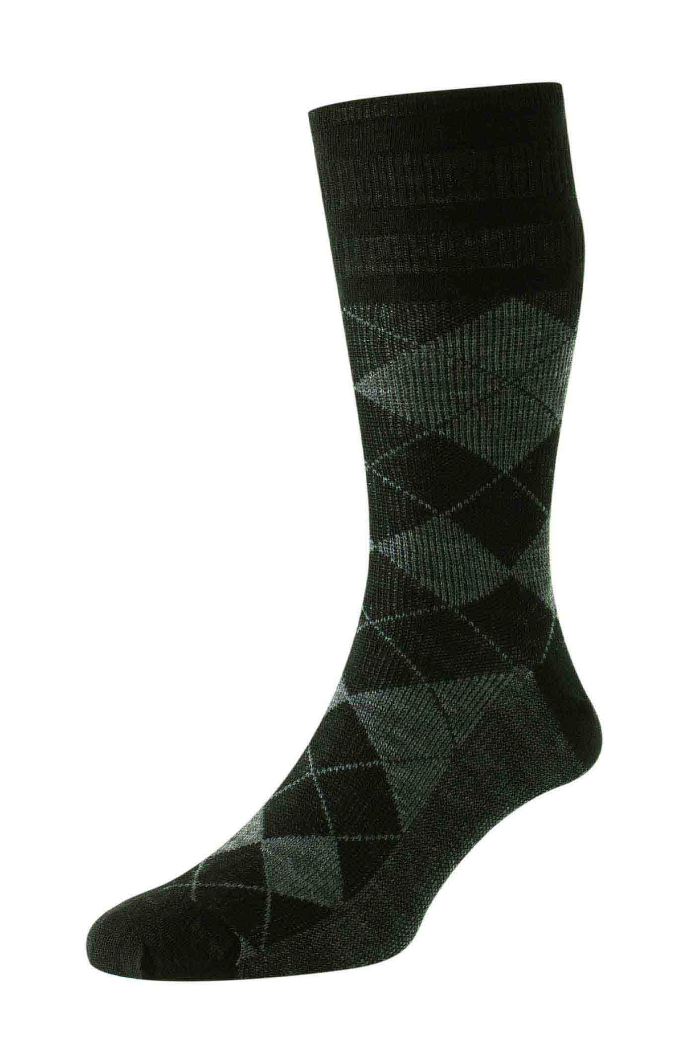 HJ Hall Argyle Wool Softop Socks 96