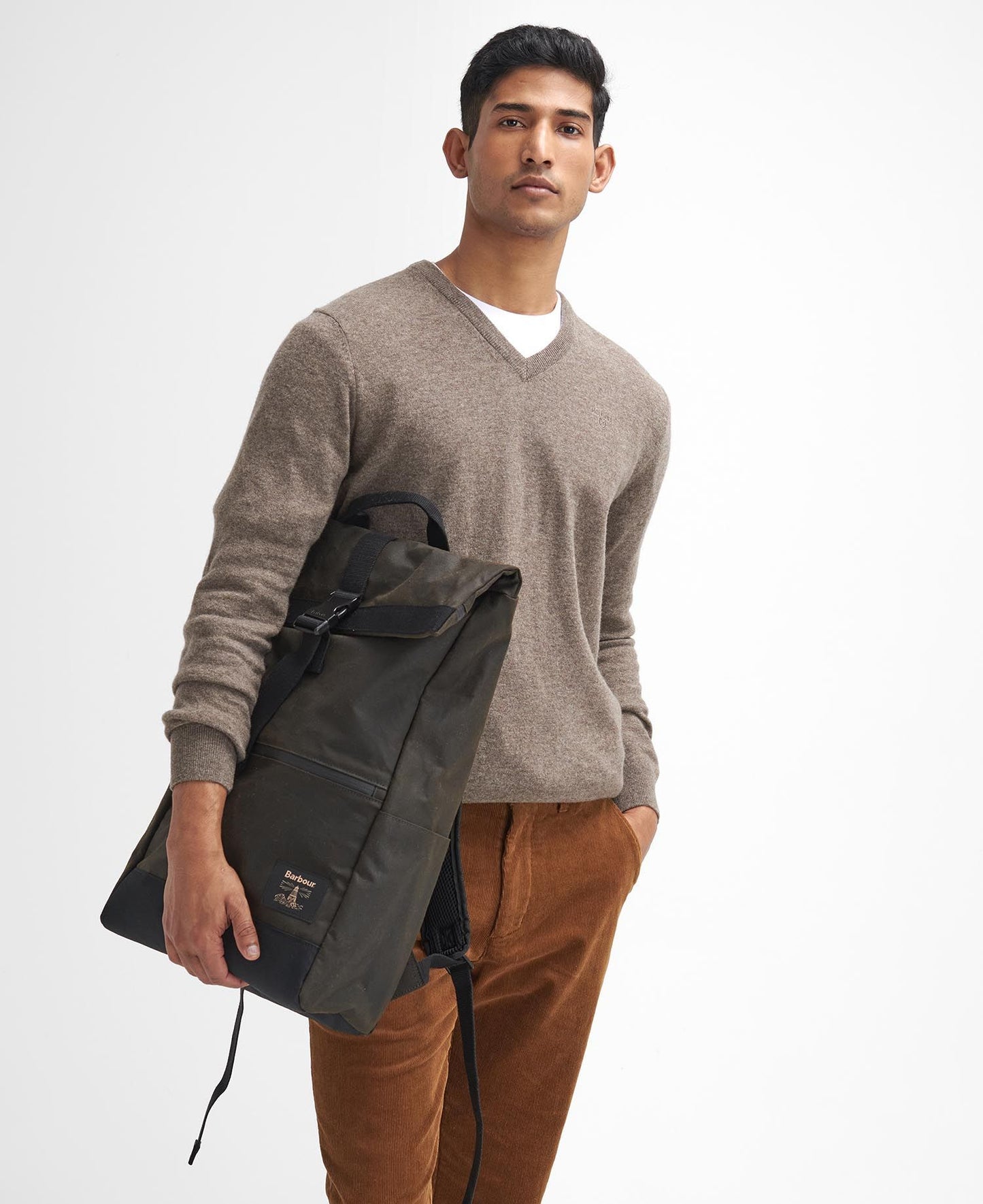 Barbour Field Roll-Top Wax Backpack