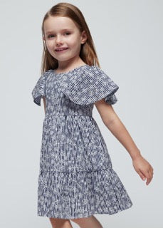 Mayoral Girls Striped Poplin Dress 3940