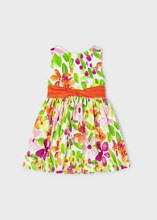 Mayoral Girls Floral Back Bow Dress 3919