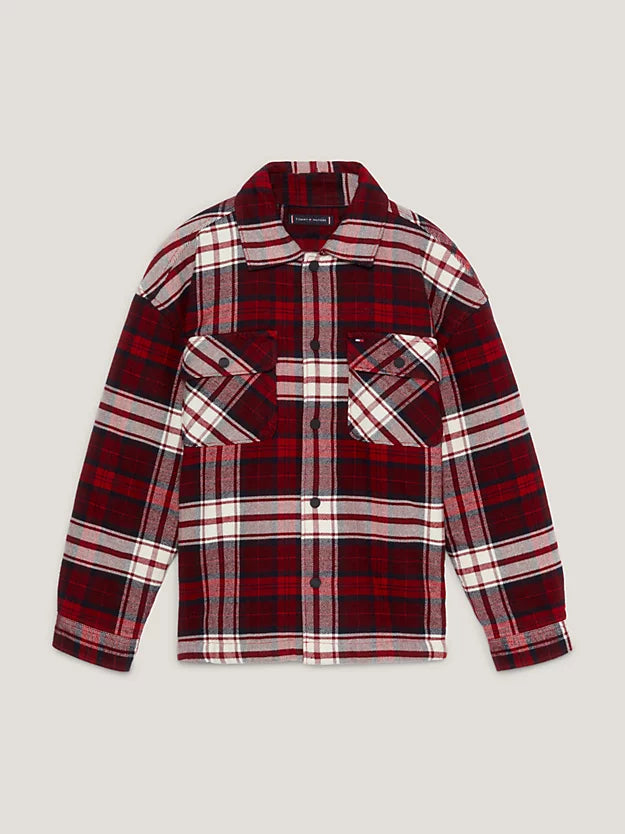 Tommy Hilfiger Boys Shearling Lined Tartan Overshirt