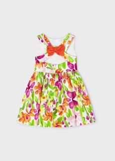 Mayoral Girls Floral Back Bow Dress 3919