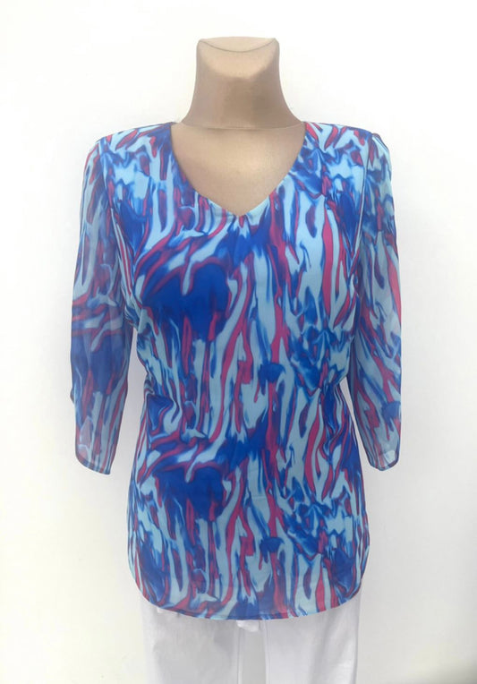 Yew V-Neck Print Top