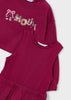 Mayoral Girls Embroidered Fleece Dress