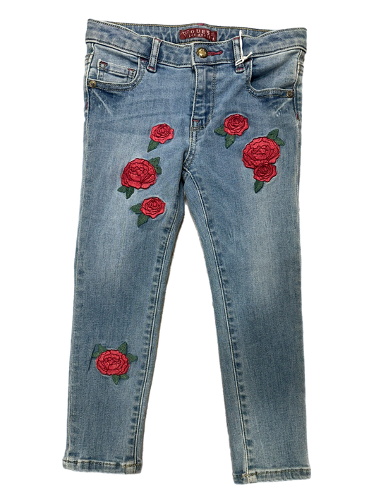 Guess Girls Flower Embroidery Jeans