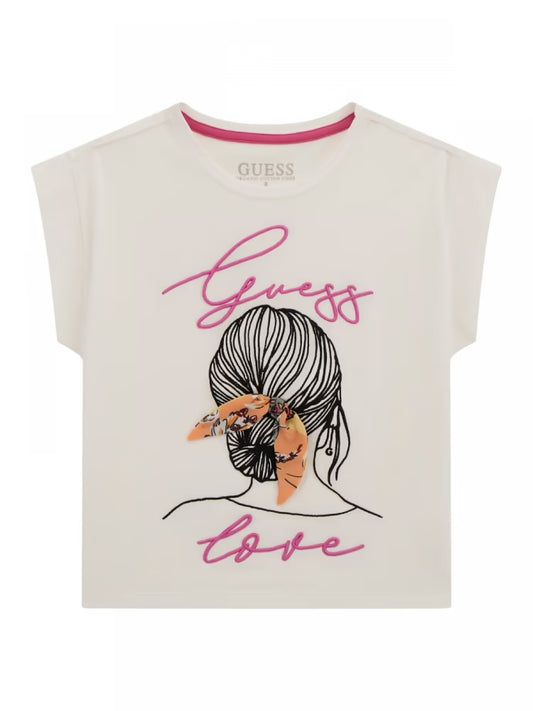 Guess Girls Midi T-Shirt With Embroidery & Graphics- J5GI25K6YW4