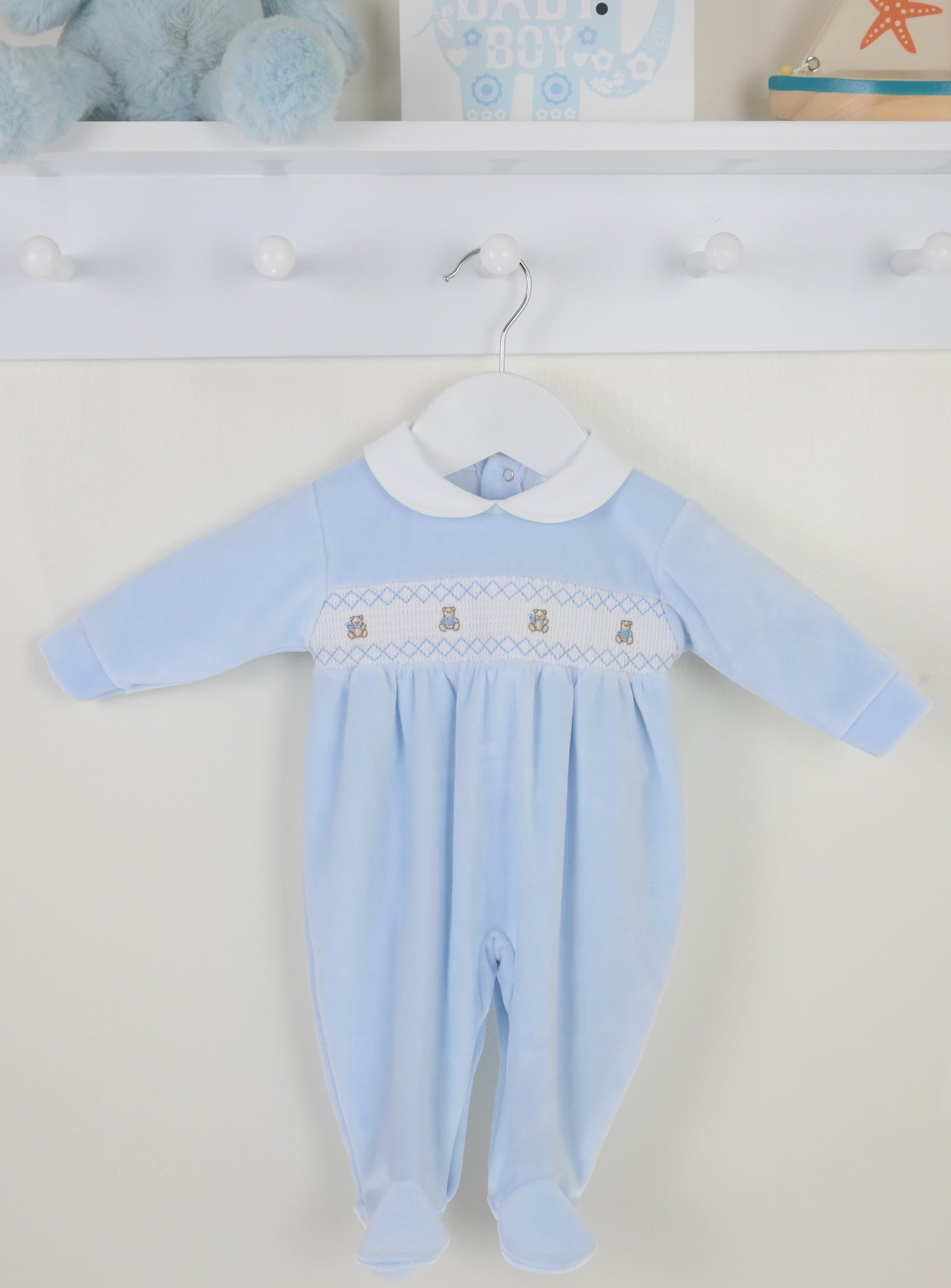 PEX Teddy Smocked Sleepsuit