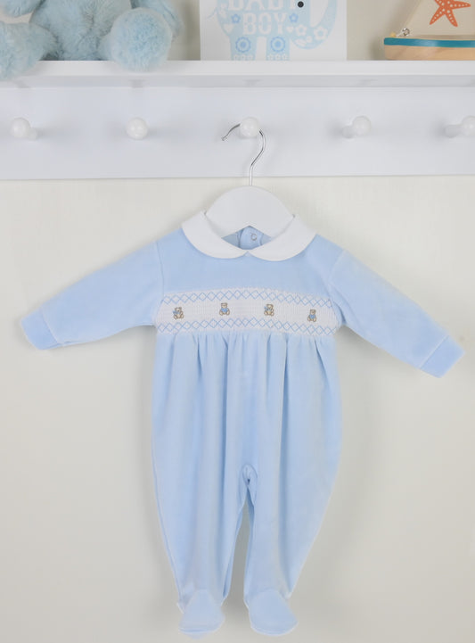 PEX Teddy Smocked Sleepsuit