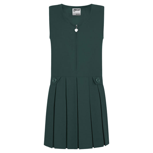 Zeco Bottle Green Zip Front Pinafore GP3030
