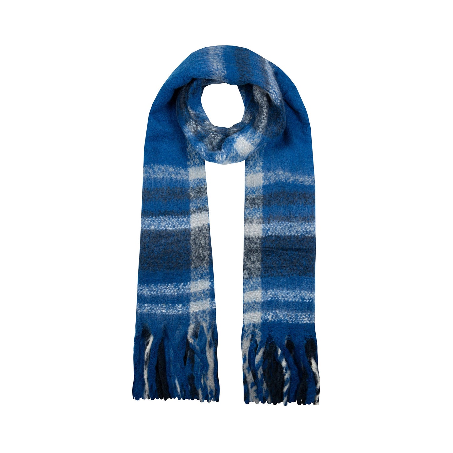 Women’s Plaid Check Scarf with Tassels