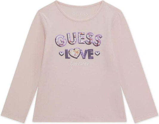 Guess Girls Pink Long Sleeve Top