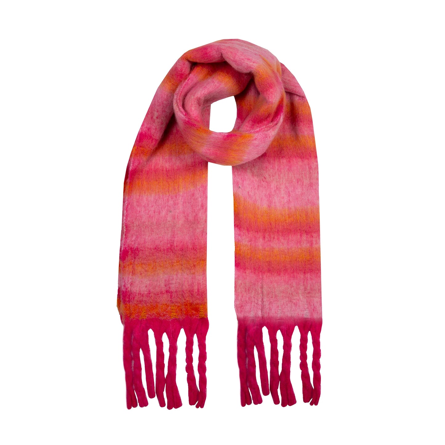 Women’s Tonal Stripe Blanket Scarf with Tassels