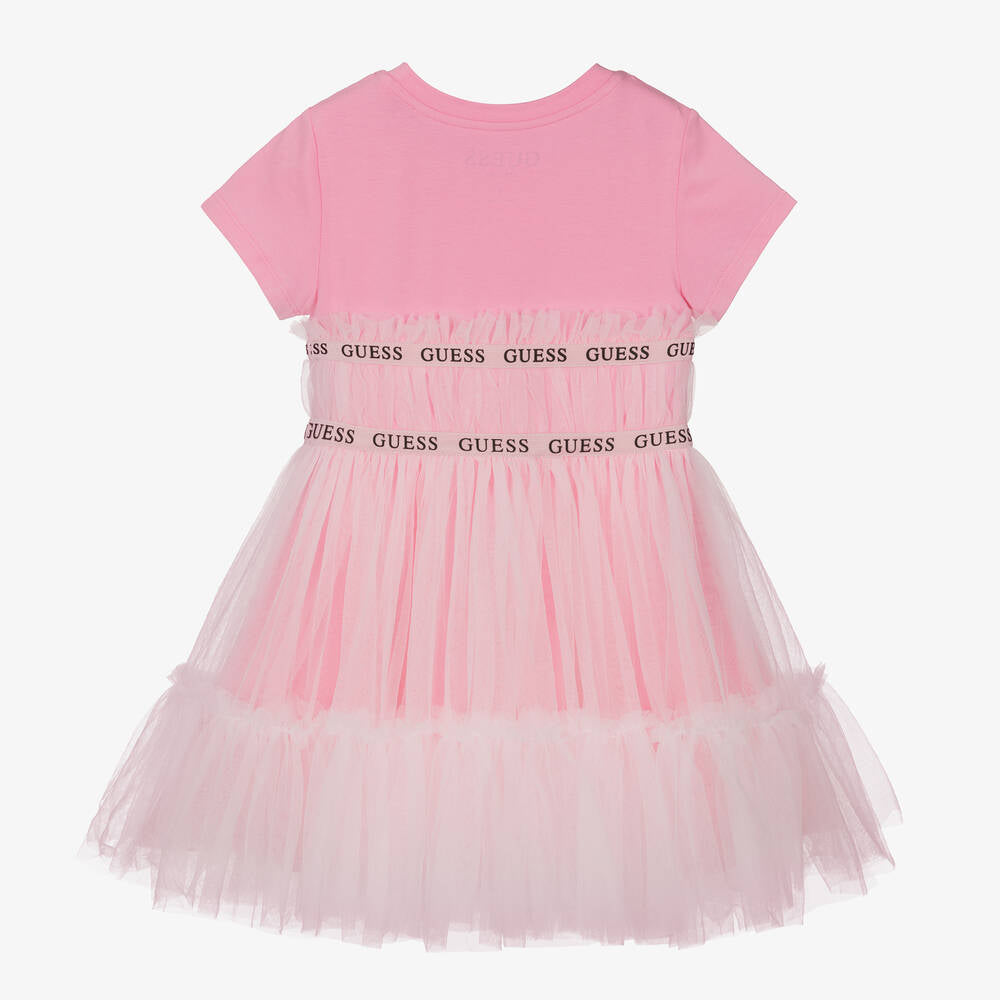 Guess Girls Cotton and Tulle Dress