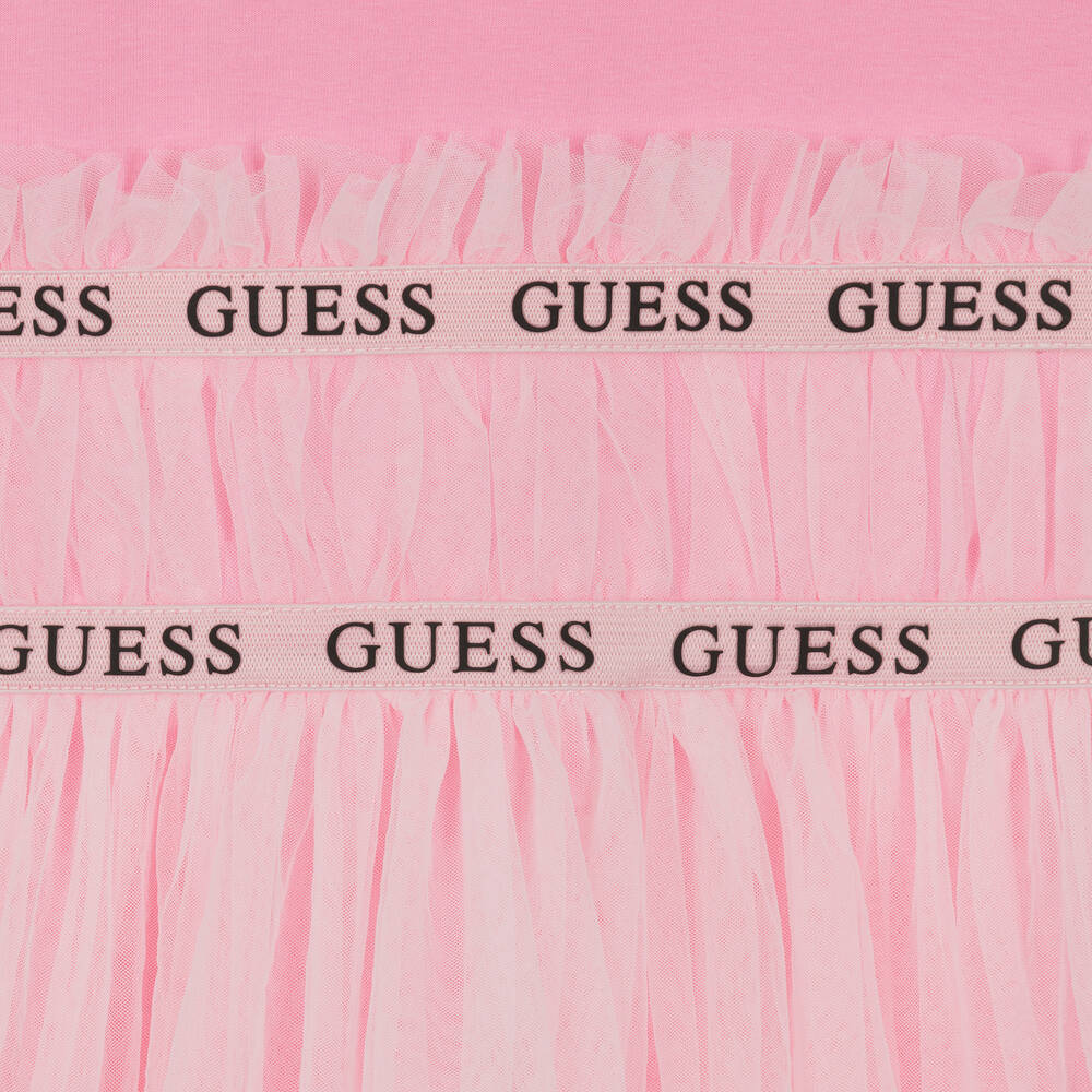 Guess Girls Cotton and Tulle Dress