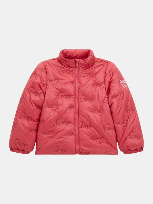 Guess Girls Embroidered Logo Coat Pink