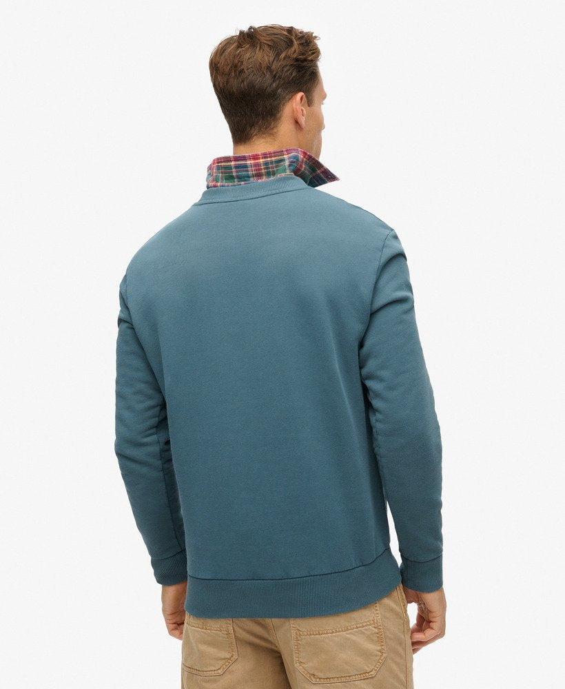 Superdry Travel Postcard Graphic Crew Sweatshirt Stargazer Blue