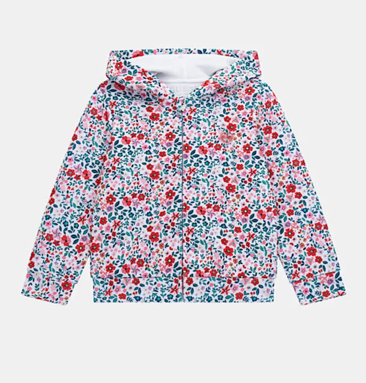 Guess Girls Floral Full Zip Hooded Jacket